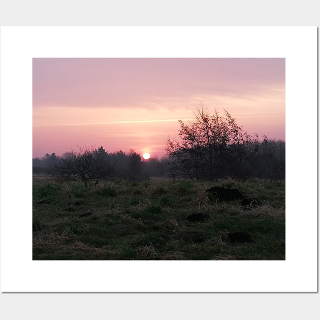 Pink Sunset In The Danish Countryside Wall Art by colorful444